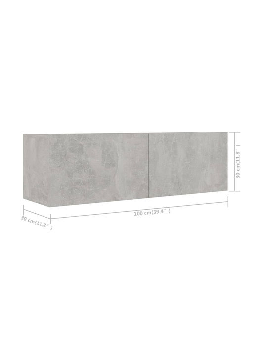 Wand-Kremlast Noutlapi Salonio apó Moiorosanída Grí 100x30x30cm