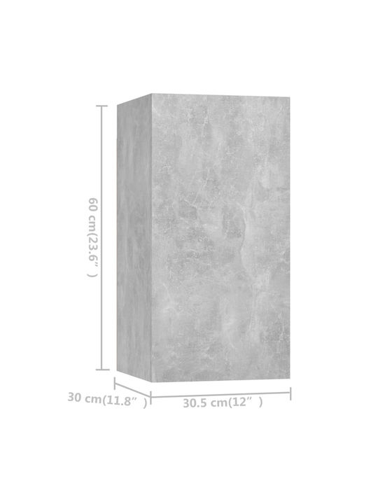 Wall Mounted Living Room Cabinet Made of Particle Board Sonoma 80x30x30cm