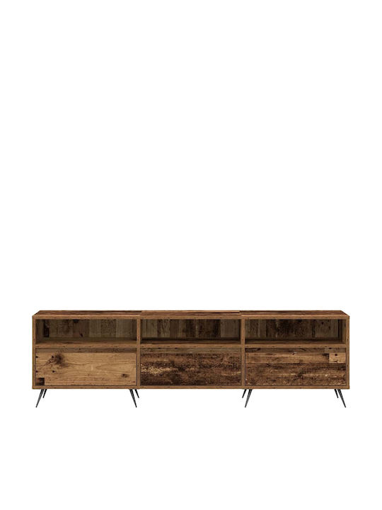 TV-Ständer aus Metall & altem Holz M150xT30xH44.5cm