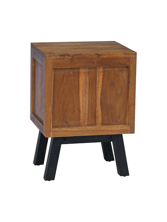 Комод Метален Στερεό Ξύλο Τίκ 40x35x55см