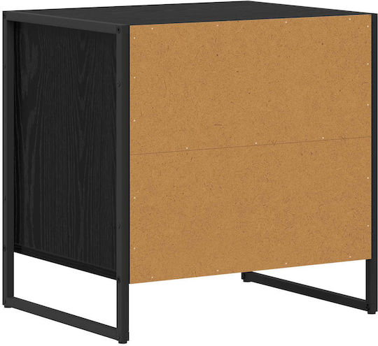 vidaXL Bedside Tables Wooden Black 2 Pieces 50x39.5x50cm
