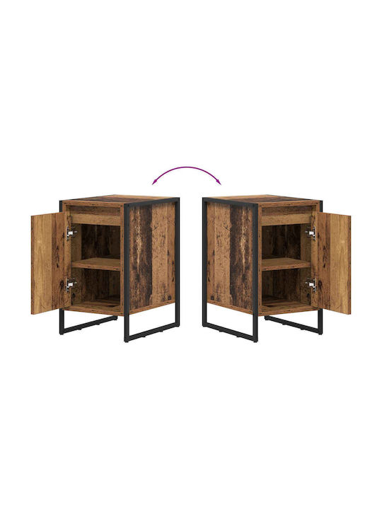 Wooden Bedside Table Brown 39.5x30x50cm