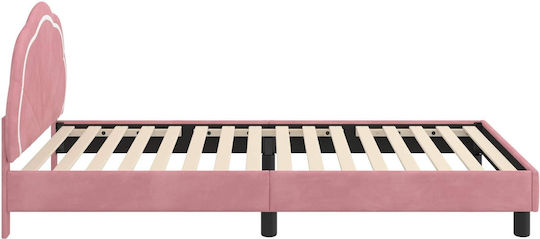 Kids Bed Single Pink for Mattress 90x200cm