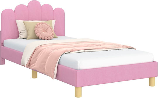 Kids Bed Single Pink for Mattress 90x190cm