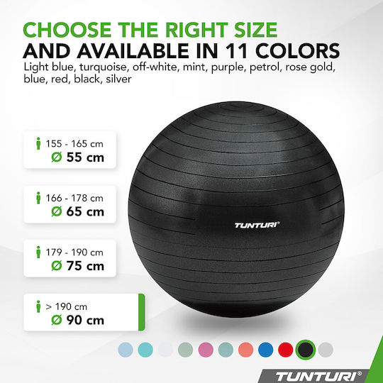 Tunturi Ball Pilates 90cm in Schwarz Farbe