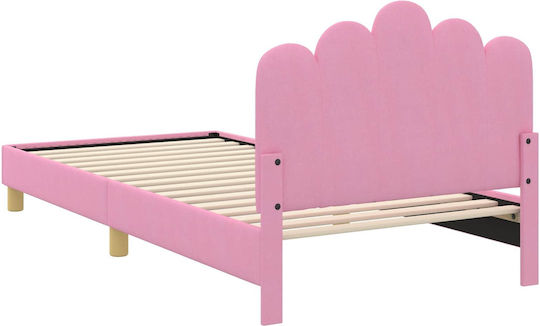 Kids Bed Single Pink for Mattress 90x190cm