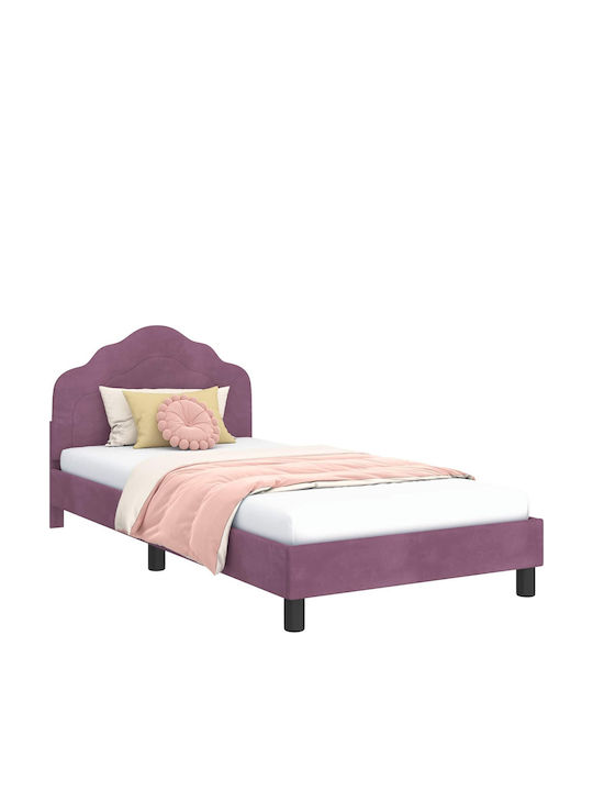 Παιδικό Κρεβάτι Μονό Μωβ για Στρώμα 90x190cm