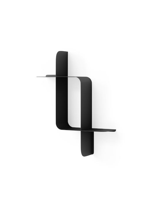 Wandregale Montage Set Schwarz 2Stücke 61x15x47cm