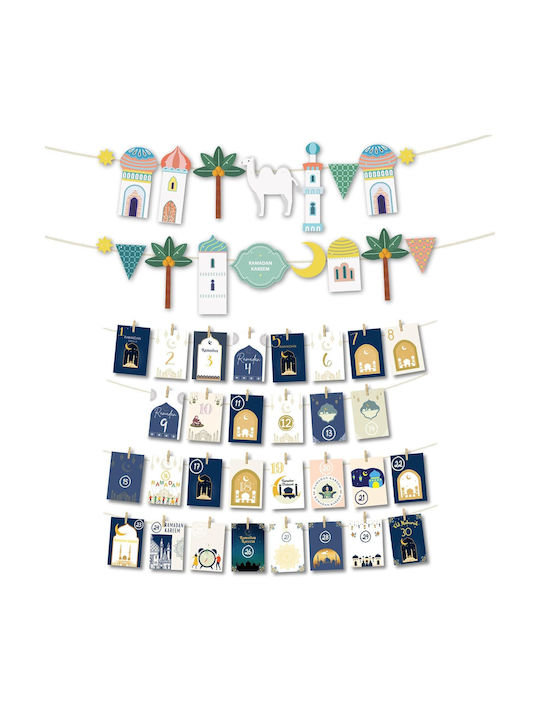 Διακοσμητικό Τοίχου Onehaus Set 2 Ramadan Mubarak Decorations 30 Day Calendar Πολύχρωμο 2τμχ