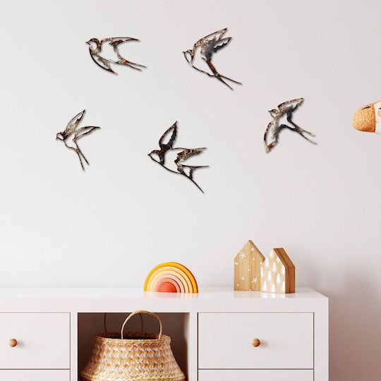 Wallity Copper Wall Decor Made of Metallic 14cm 5 Pieces