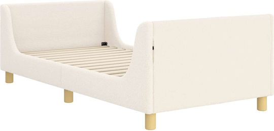 Kids Bed Single Beige for Mattress 90x200cm