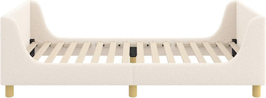 Kids Bed Single Beige for Mattress 90x200cm