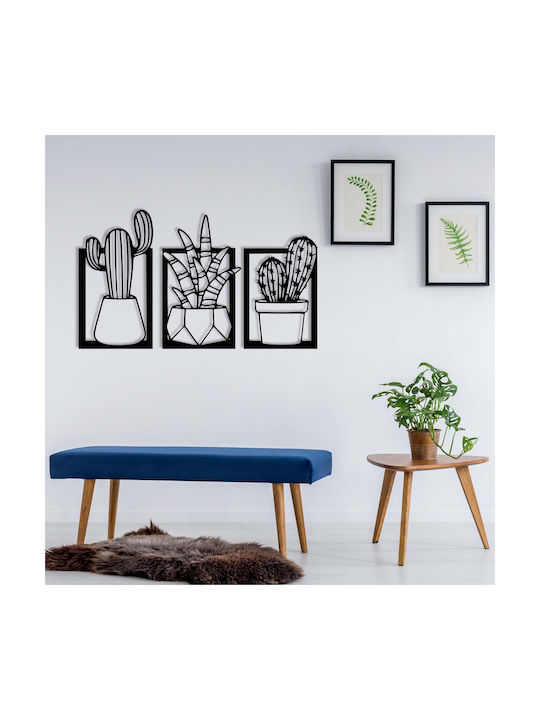 Wallity Decorative Silhouette Nazen Black Made of Metal 49x29cm 3 Pieces