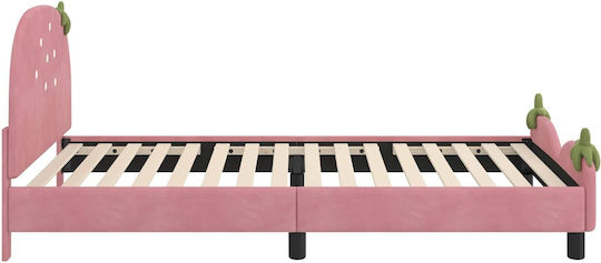 Kinderbett Einzeln Rosa für Matratze 90x190cm