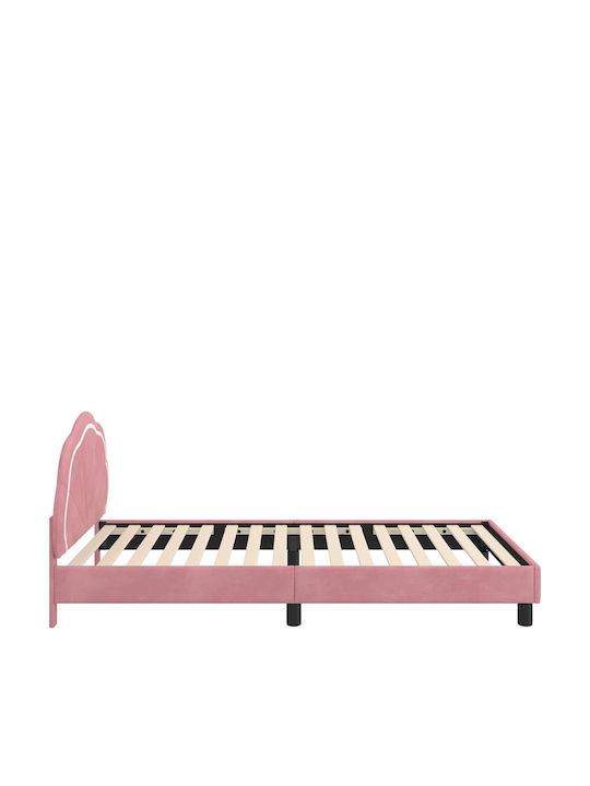 Kids Bed Single Pink for Mattress 90x190cm