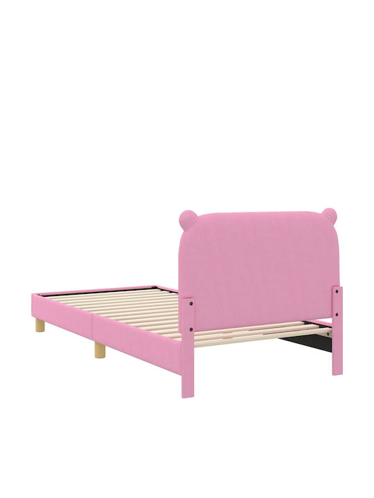 Kids Bed Single Pink for Mattress 90x200cm