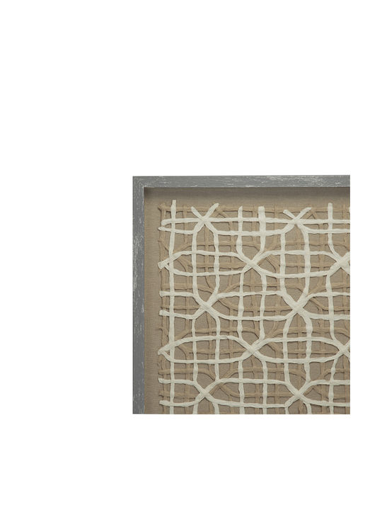 Artekko Διακοσμητικό Τοίχου Mosaic Μπεζ από Ξύλο 60x3x60cm 2τμχ