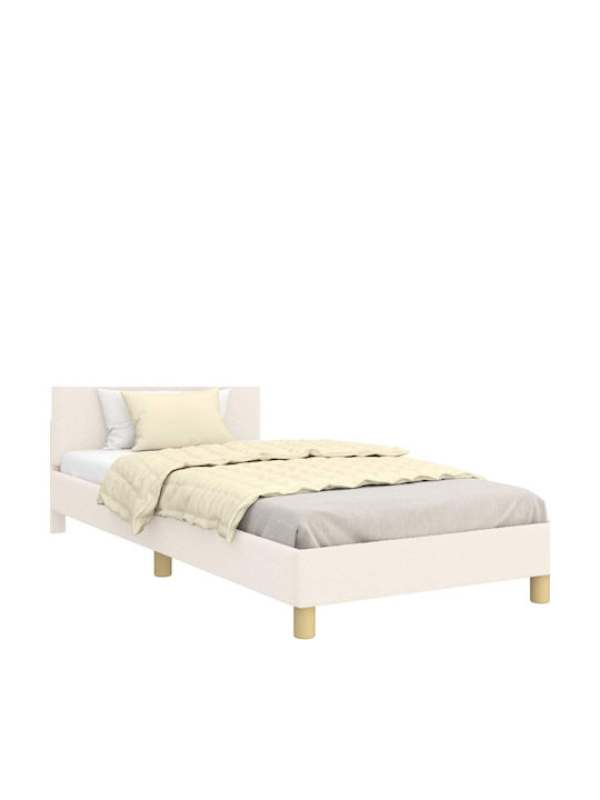 Pat pentru Copii Single Bej pentru Saltea 80x200cm