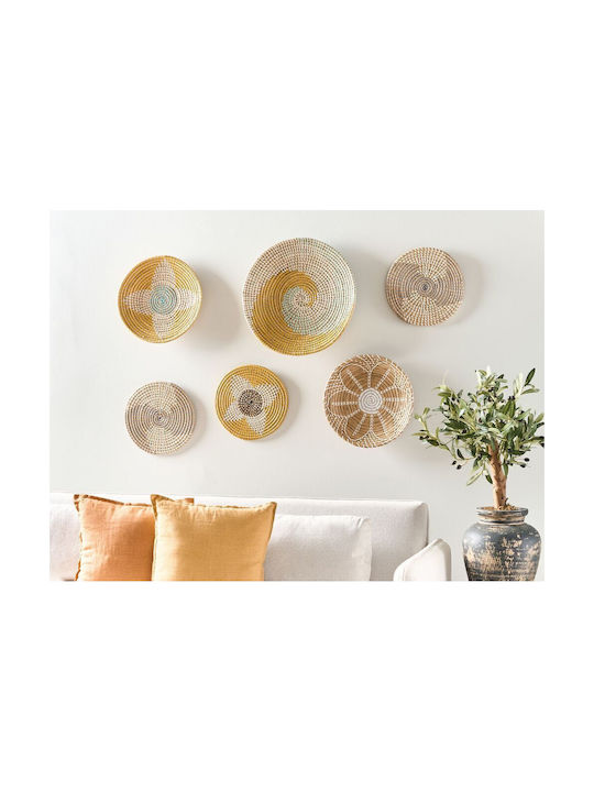Beliani Set 6 decorațiuni de perete din iarbă de mare multicolore Bacninh