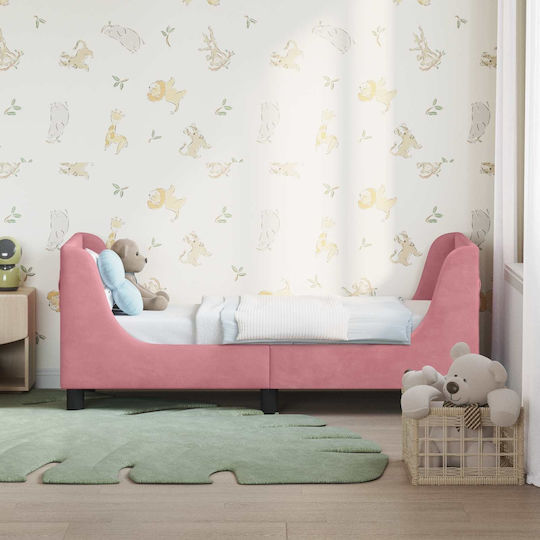 Kids Bed Single Pink for Mattress 70x140cm