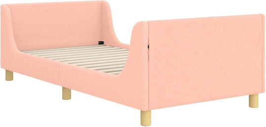 Kids Bed Single Pink for Mattress 90x200cm