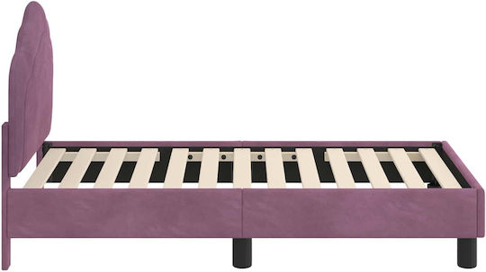 Kinderbett Einzeln Lila für Matratze 70x140cm