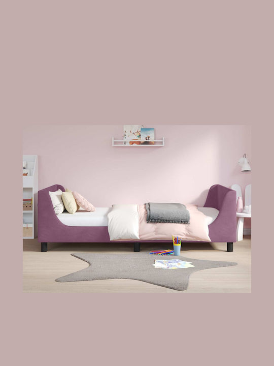 Kinderbett Einzeln Lila für Matratze 80x200cm