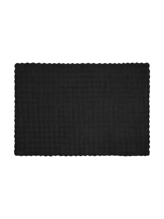 vidaXL Furry Single Blanket 150x220cm Black