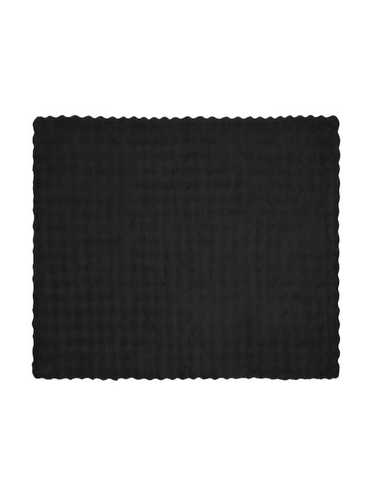 vidaXL Κουβέρτα Γούνινη Υπέρδιπλη 240x270εκ. Μαύρο