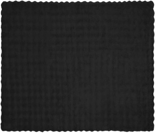 vidaXL Furry Double Bed Blanket 240x270cm Black
