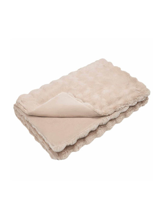 vidaXL Pelzige Decke Couch 130x150cm Beige