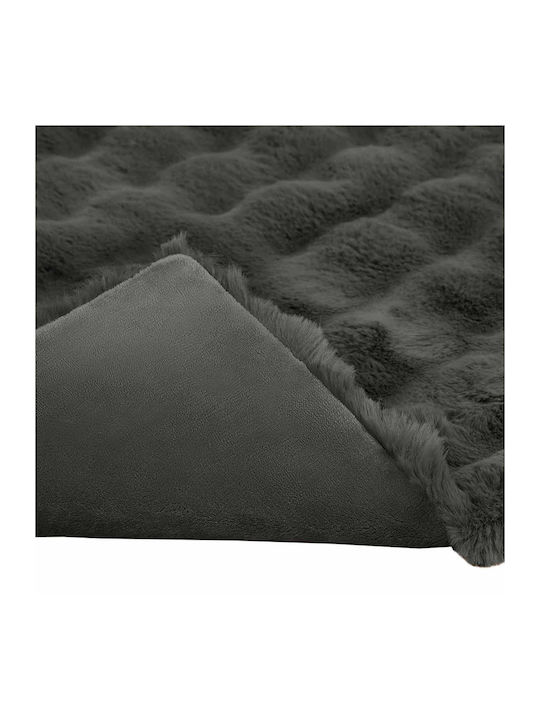 vidaXL Pelzige Decke Übergröße 240x270cm Dunkelgrau