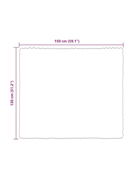 vidaXL Κουβέρτα Γούνινη Καναπέ 130x150εκ. Λευκό