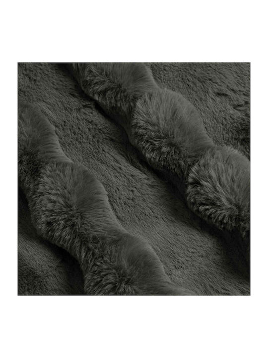 vidaXL Pelzige Decke Übergröße 220x240cm Dunkelgrau