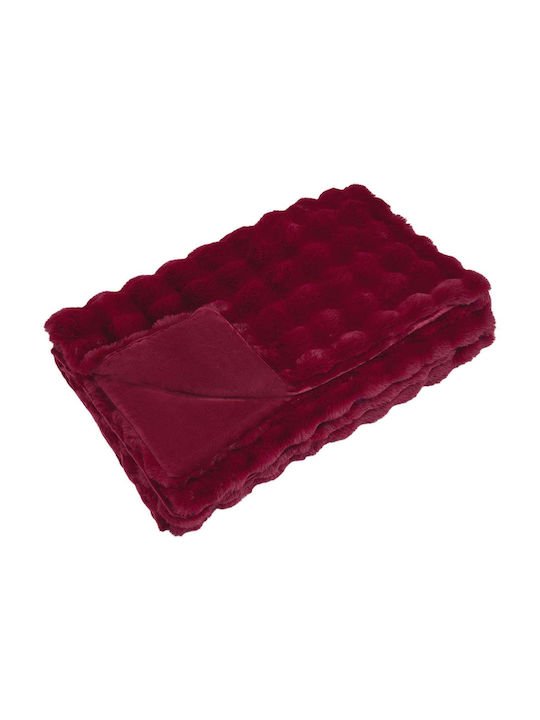 vidaXL Pelzige Decke Einzeln 150x220cm Türkis, Rot