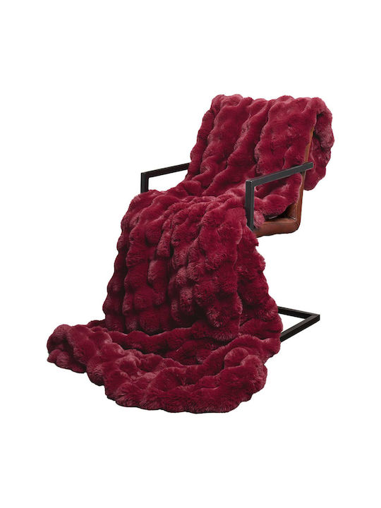 vidaXL Pelzige Decke Einzeln 150x220cm Türkis, Rot