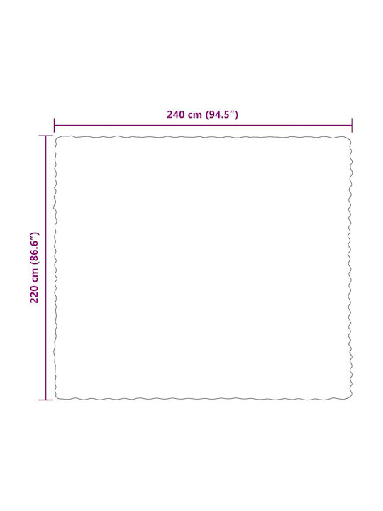 vidaXL Pelzige Decke Übergröße 220x240cm Türkis Rote