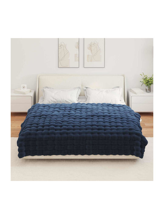 vidaXL Pelzige Decke Moni 150x220cm Hellblau Blau