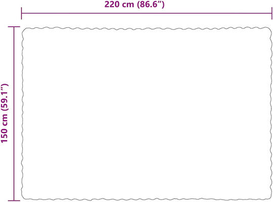 vidaXL Furry Blanket Single 150x220cm White