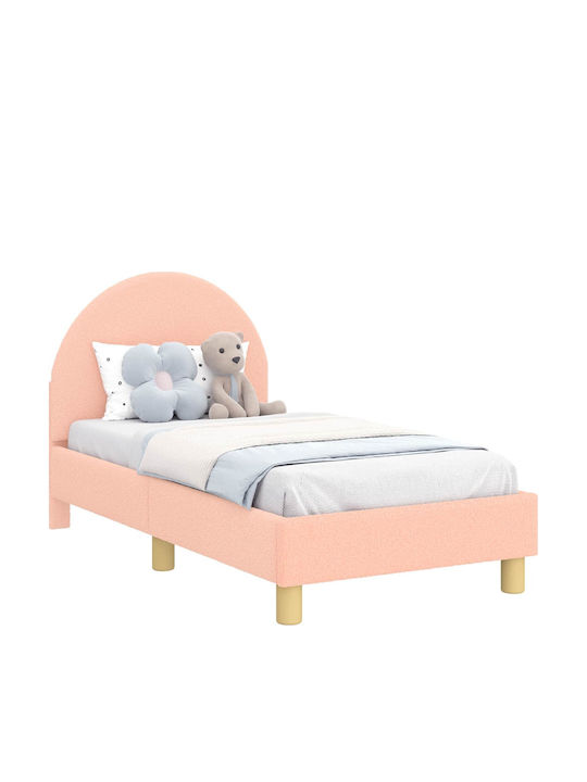 Pat pentru Copii Single Roz pentru Saltea 70x140cm