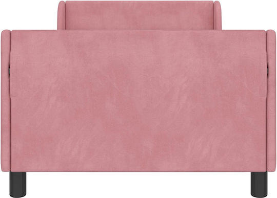 Pat pentru Copii Single Roz pentru Saltea 90x200cm