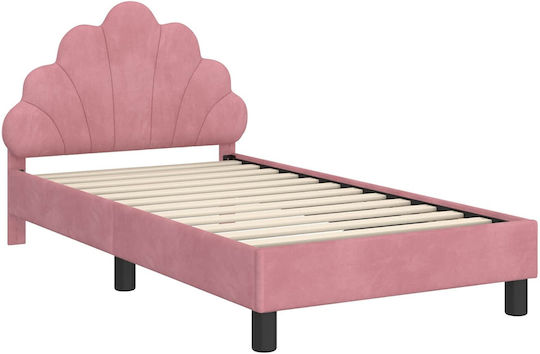 Kids Single Classic Bed with Storage Space Pink for Mattress 80x160cm