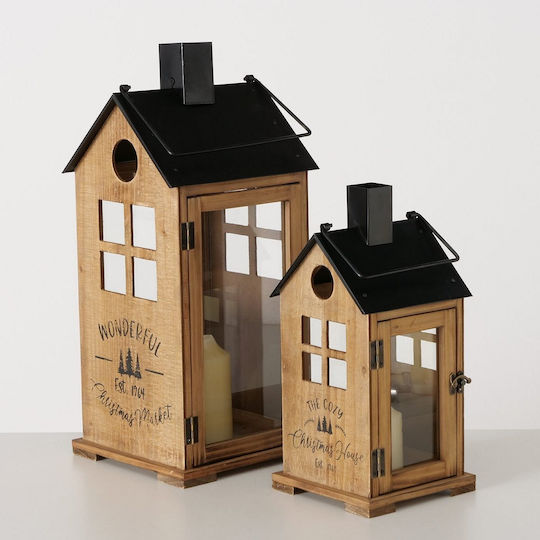 MSA Fanari Set/2 Home Holz Metallic Schwarz Farmer Indoor Set H37-54cm B18-24cm