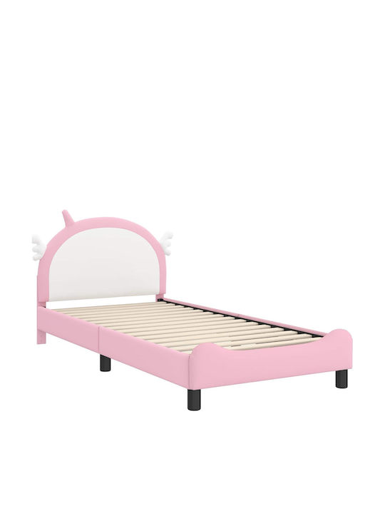 Kinderbett Einzeln Rosa für Matratze 90x200cm