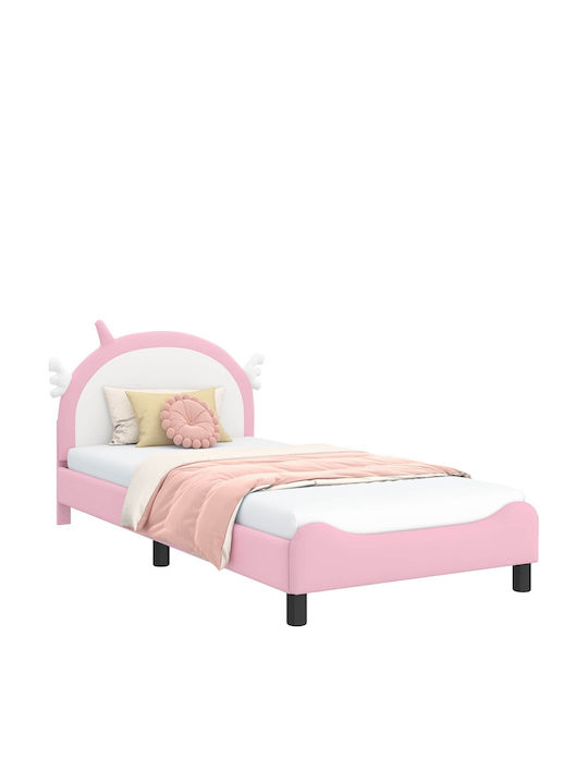 Kinderbett Einzeln Rosa für Matratze 90x200cm