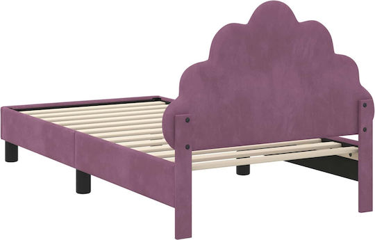Kids Bed Single with Storage Space Purple for Mattress 80x160cm