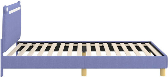 Pat pentru Copii Single Albastru pentru Saltea 94x198cm