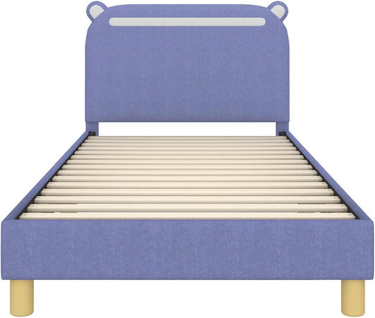 Pat pentru Copii Single Albastru pentru Saltea 94x198cm