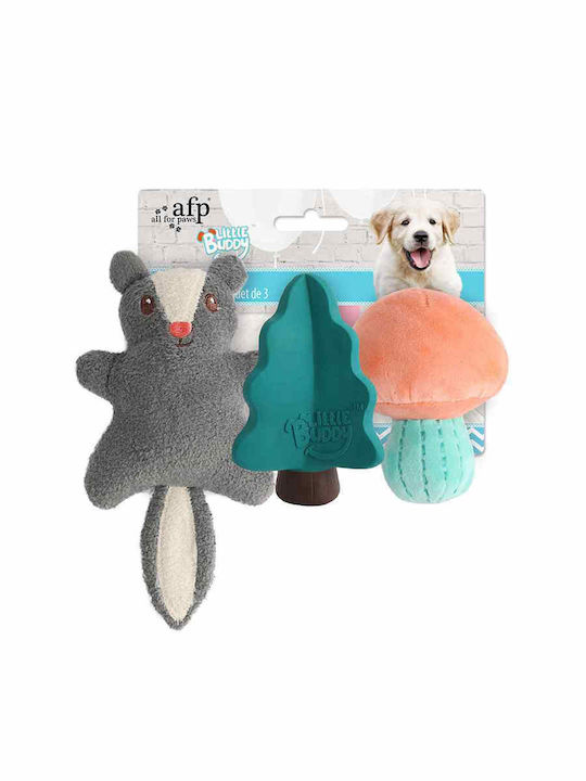 All For Paws Little Buddy Woodland Плюшена Игра за Кученце със Звук Сив 3бр