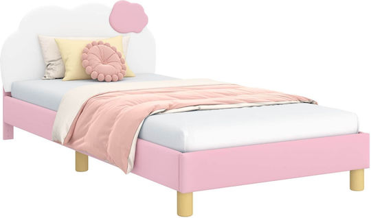 Παιδικό Κρεβάτι Μονό Ροζ για Στρώμα 90x190cm